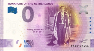 0 Euro souvenir note Nederland 2020 - Koning Willem-Alexander
