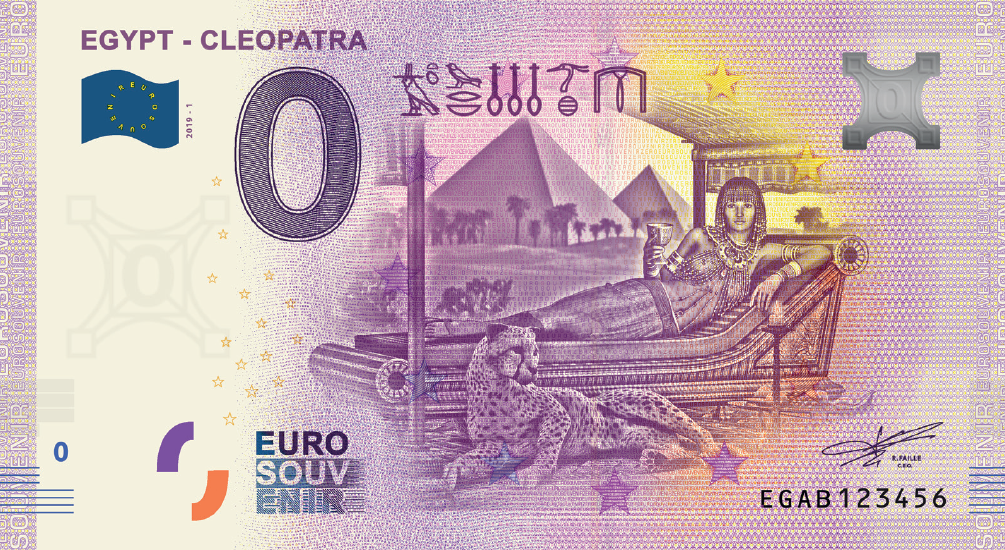 0 Euro souvenir note Egypte 2019 - Cleopatra