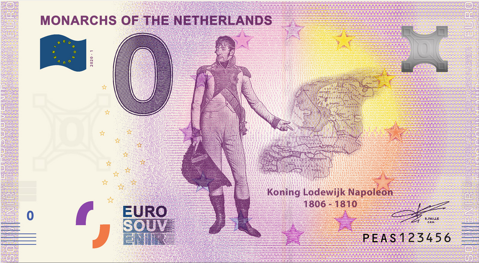 0 Euro souvenir note Nederland 2020 - Koning Lodewijk Napoleon
