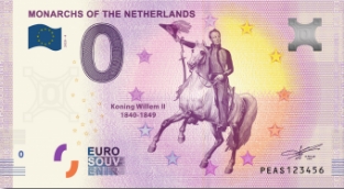 0 Euro souvenir note Nederland 2020 - Koning Willem II