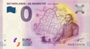 0 Euro souvenir note Nederland 2019 - De Beemster