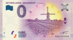 0 Euro souvenir note Nederland 2019 - Keukenhof Tulip Fields