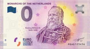 0 Euro souvenir note Nederland 2020 - Koning Willem III